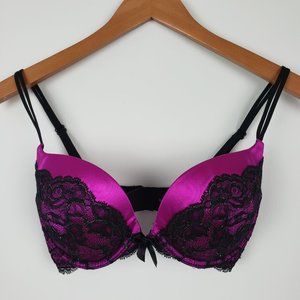 Victoria Secret Very Sexy Plunge Pink Black  32DD